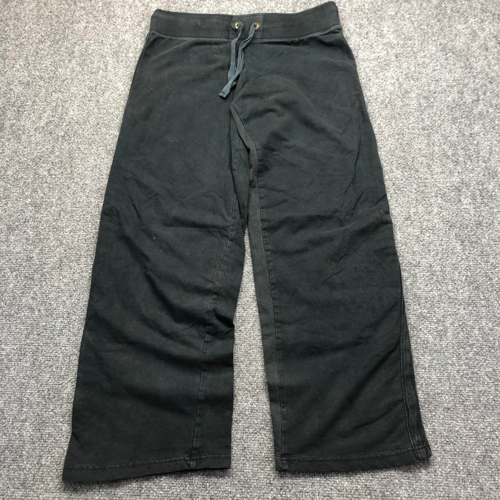 Y2K Womens Small Black Wide Leg Lounge Pants Drawstring Sweatpants Casual